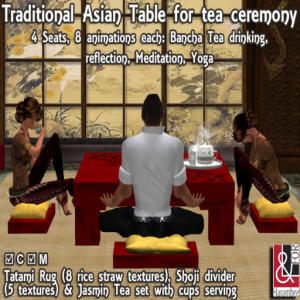 J 06) Traditional Asian Table Set for Tea Ceremony PIC
